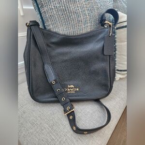 Coach Black Leather Adjustable Crossbody Bag